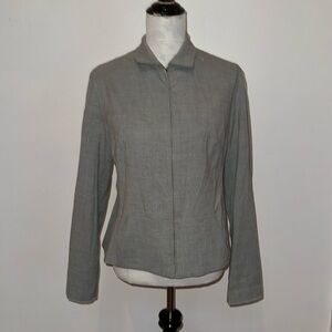 Tahari Gray Zipper/Zipper Cuff Front Pockets Jacket